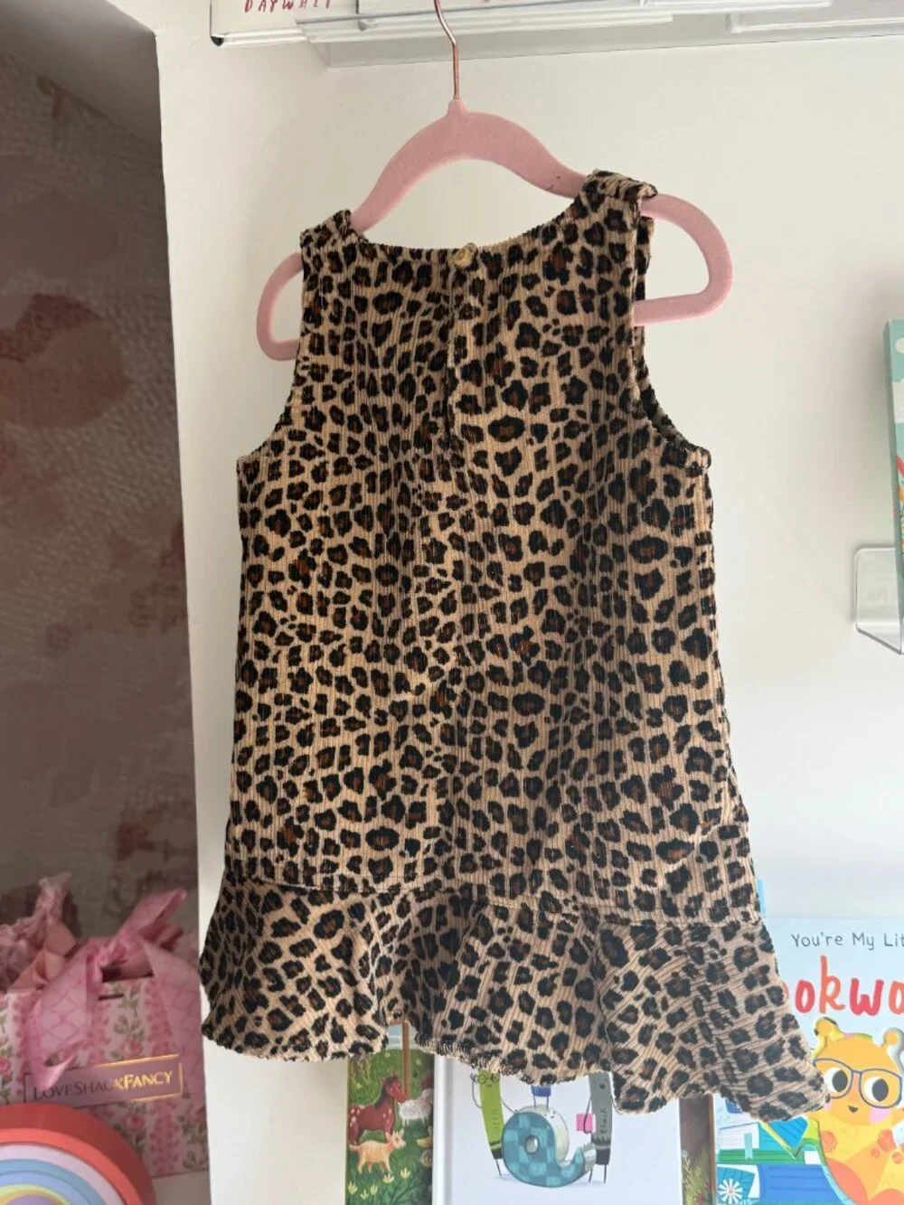 Baby Gap Girls Leopard Corduroy Peplum Dress 2Y